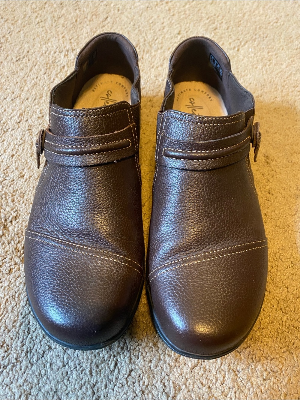 Clarks Brown Leather Slip-On Loafers